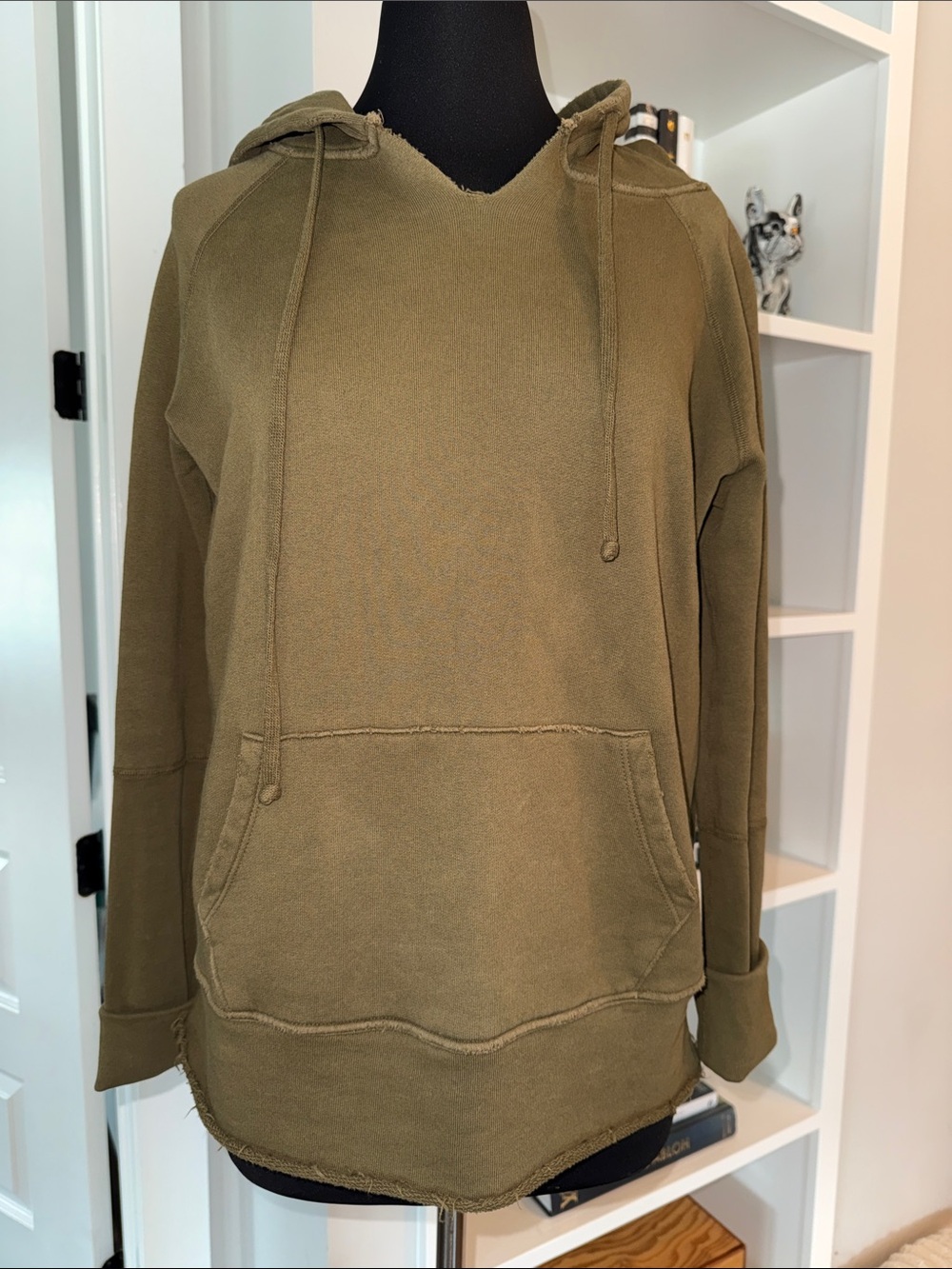 Nili Lotan Olive Green Pullover Hoodie